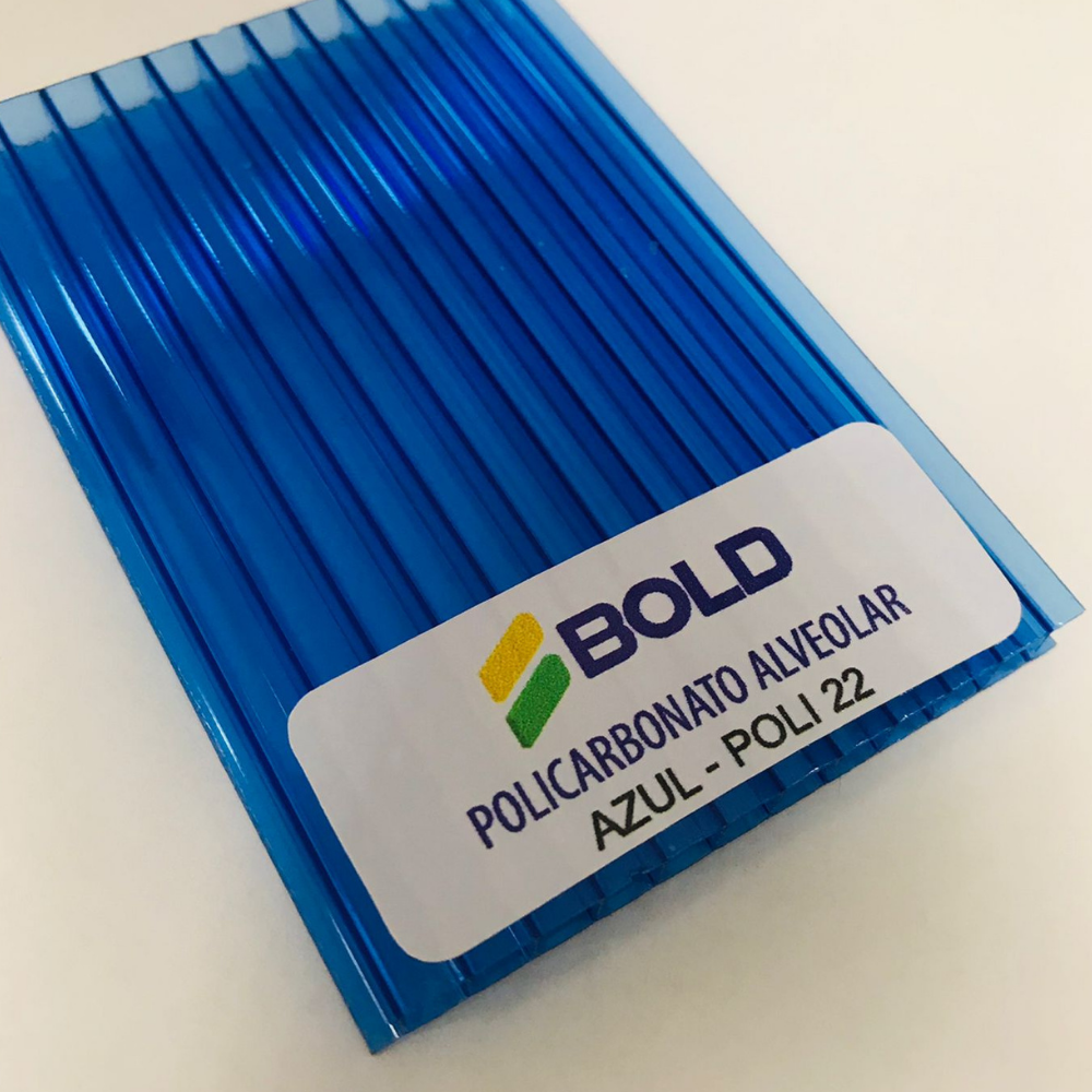 CHAPA DE POLICARBONATO  ALVEOLAR AZUL 1050X6000X10MM, , large